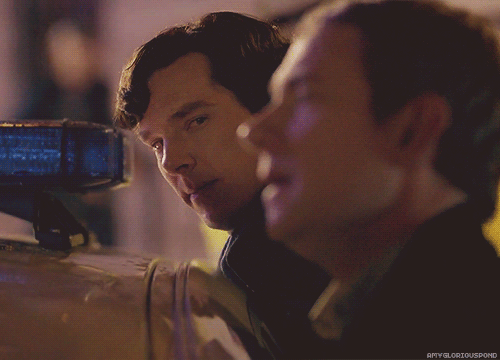 ∞ Scenes of SherlockSherlock: Joining me?John: Yeah. Apparently it’s against the law to chin the Chi