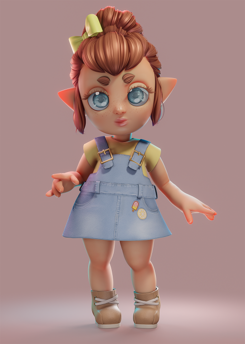 Here is my little 3D character all done! I didn’t do much planning when I started sculpting he