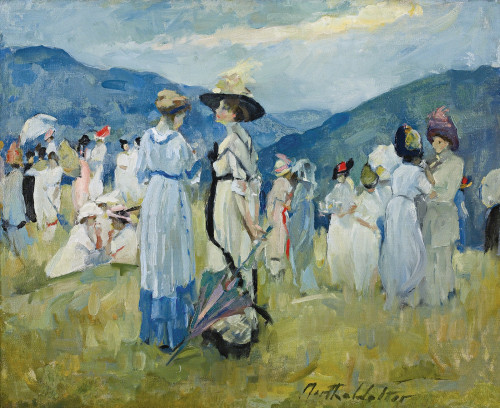 Lawn Tea at Mrs Parsons   -   Martha WalterAmerican 1875-1976Oil on canvas ,  54  x 66 cm.