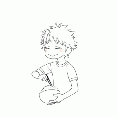 rakugakie3:    (*ﾟ◇ﾟ) 🍚💕