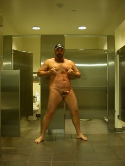 gayhairylovers:  Gay trucker public toilet 