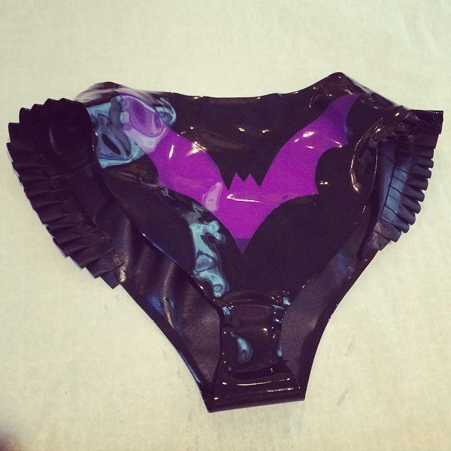 sogoodforbunnies:  Super cute #latex bat panty color combo sent off in the mail 💟