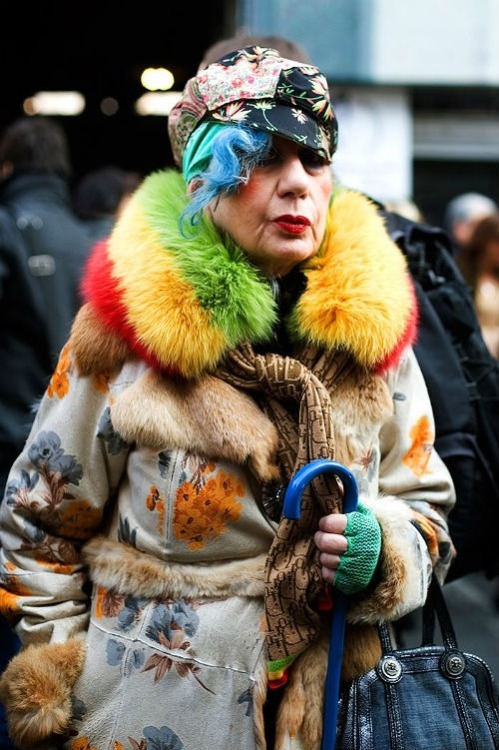 Colourful furry granny fresh.
