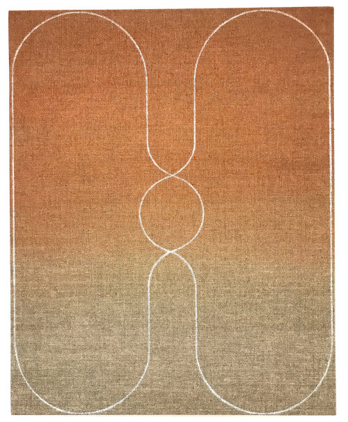 Linda King Ferguson [USA] (Unknown) ~ ‘Dyad 9’, 2020. Prismacolor on stained linen (50.8