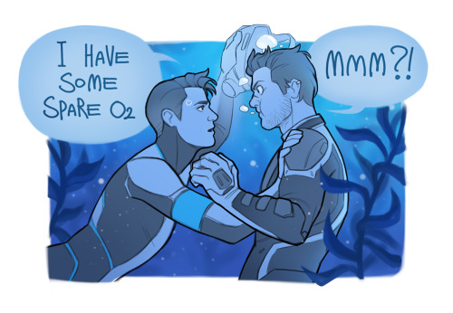 - Subnautica AU - I love Subnautica game, so I had to crush Gavin and Connor on 4546B and let them e