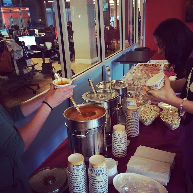 .@haleandheartny soup bar @schoology! (at Schoology)