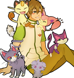maokatsu:  8/3/16– Makoto with some Pokemon based off of cats. 