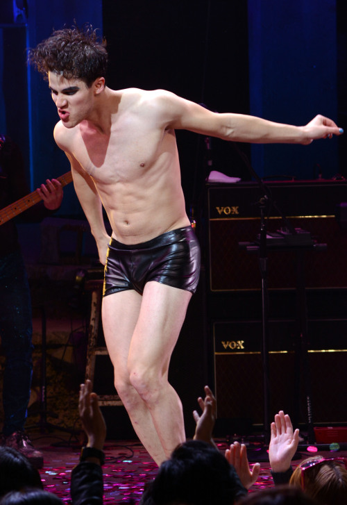 darrencriss-news-blog:[UHQ] Darren Criss onstage during his debut curtain call for ‘Hedwig and the A