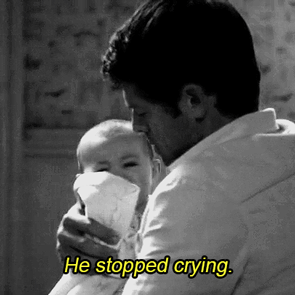 cityoftimelordsandhunters:  AU: Cas goes back in time to visit Mary and her infant son, Dean. 