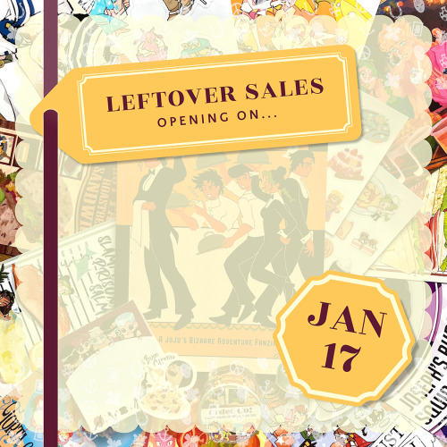 LEFTOVER SALES We&rsquo;re excited to announce our leftover sales will open on Jan 17th - J