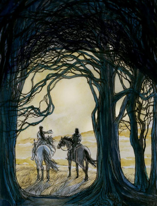 tolkienillustrations:They rode often to the eaves of the wood, seeking the sunlight by Catherin