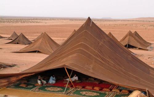 sixpenceee:Beidane tents in Morocco. From this thread, comment made by floatjoy: “I recall design st