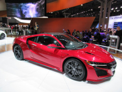 wrooom:  New York Auto Show, 2017 - Acura NSX “Remember back in the 1980s, when Acura first appeared with modest, compact boy racers like the Integra? Those days are long gone. The latest Acura NSX is a supercar, costing 贼,000 with a 3.5-liter 573-hp