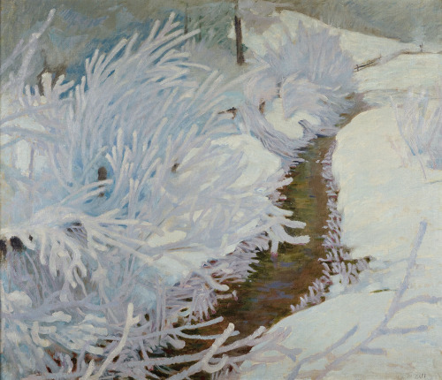Sebastian Isepp (Austrian, 1884-1954)Stream in winter, N/DOil on canvasBelvedere Vienna, Austria