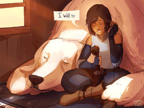 nymre:A patreon drawing, idea from and chosen by patrons :) Korra and Asami having a long distance c
