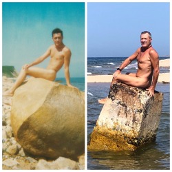 alanh-me:  uncutnudistme: blkfshcrk-naturist:  Then/Now: August 1985 &amp; August 2018.   blkfshcrk-naturist.tumblr.com Love this!  33 years a nudist!   78k+ follow all things gay, naturist and “eye catching”  