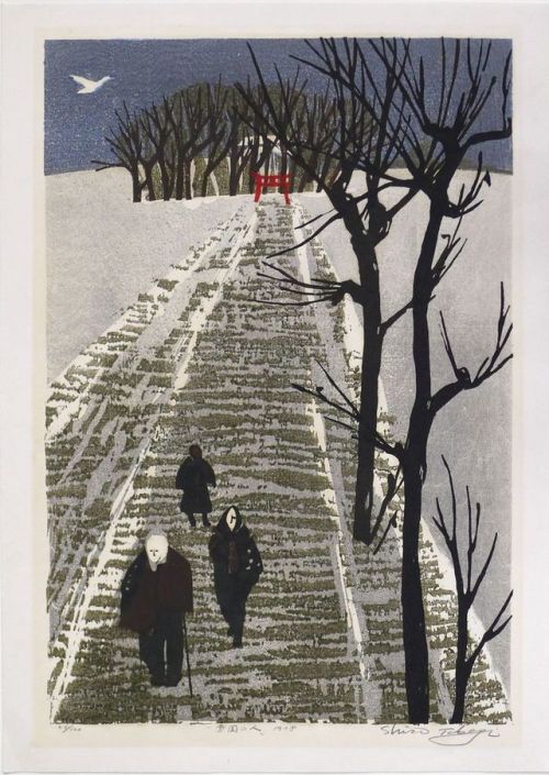 People of the Snow Country     -    Takagi Shiro , 1978Japanese, 1934-1998Color Woodblock Print, 25/