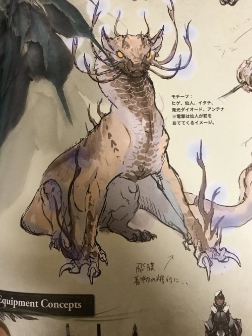 damnwyverngems:Nergigante, Paolumu, Tobi-Kadachi and Pukei-Pukei concept artsthat comes from the Mon