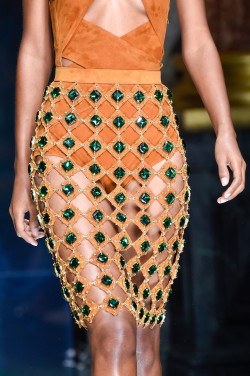 runwayandbeauty:  Detail at Balmain Spring 2016 Ready to Wear, Paris Fashion Week. 