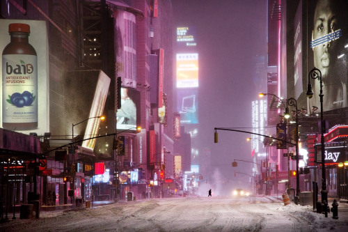 Christophe Jacrot (French, b. 1960, Paris, France) - Man In Times Square, 2015 from White New York s