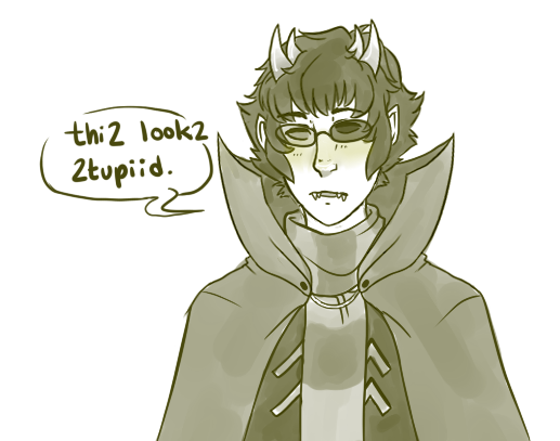 jaydrawsart:  Eridan’s reaction:   Someone in my livestream requested Sollux in