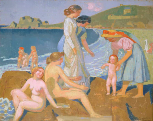 detournementsmineurs:“Baigneuse à Perros-Guirec" de Maurice Denis (circa 1909) professeur de Ta