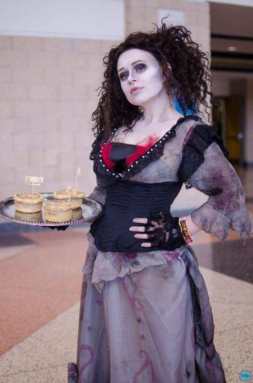 A collection of hall shots from Metrocon of my Mrs. Lovett cosplay from Sweeney Todd! I unfortunatel