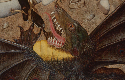 renaissance-art:Bernat Martorell c. 1434-1435Saint George Killing the Dragon (detail)