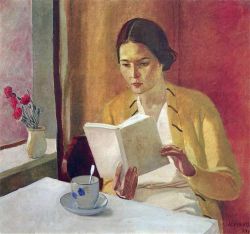 elpasha71:  Alexander Deineka. Painting. Girl with a book.. 1934 