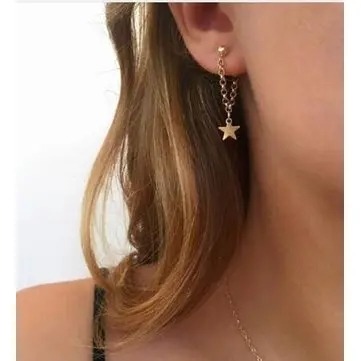 colorfultimetravelbeard:Earrings Silver Gold Ear Clip Moon Star Ear Stud Rhinestones Earrings for Wo