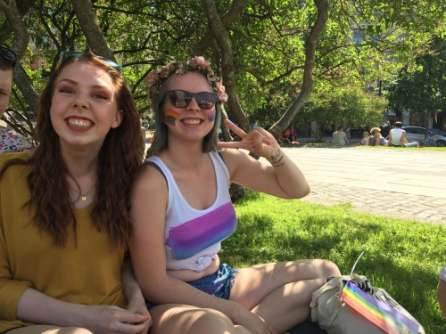 illusemywords:so today i attended the pride parade in oslothis is a picture of me and one of my best