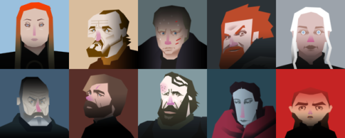 My ten finished GoT portraits. I really enjoyed making these!