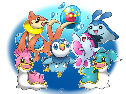aquazeem:Sinnoh’s coming to Pokemon Go! Had to doodle my sweet water babies