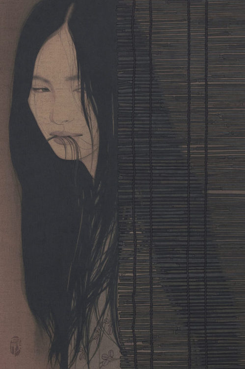 redlipstickresurrected: Ikenaga Yasunari aka Yasunari Ikenaga aka 池永康晟 (Japanese, b. 1984, Tsukumi, Oita, Japan) - 1: Bamboo Blind, Biting, 2015  2: Run a Bath, Naomi, 2015  3: Natsuko (089), 2012  4: Akebi, Natsuko (133), 2015  5: Dice, Hikari,