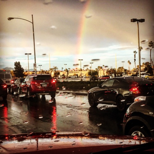 Rainbow in Las Vegas after rainstorm.