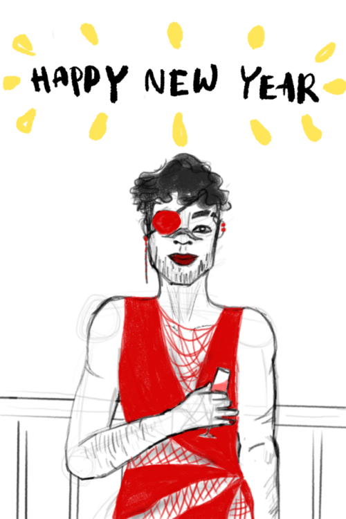 amaryllis-honeysuckle:ringing in 20biteen with everyone’s favorite bi P.I!!! happy new year &a