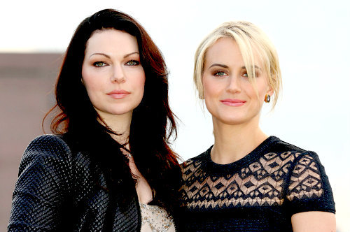 missdontcare-x:  Laura Prepon and Taylor Schilling at the ‘Orange Is the New Black’