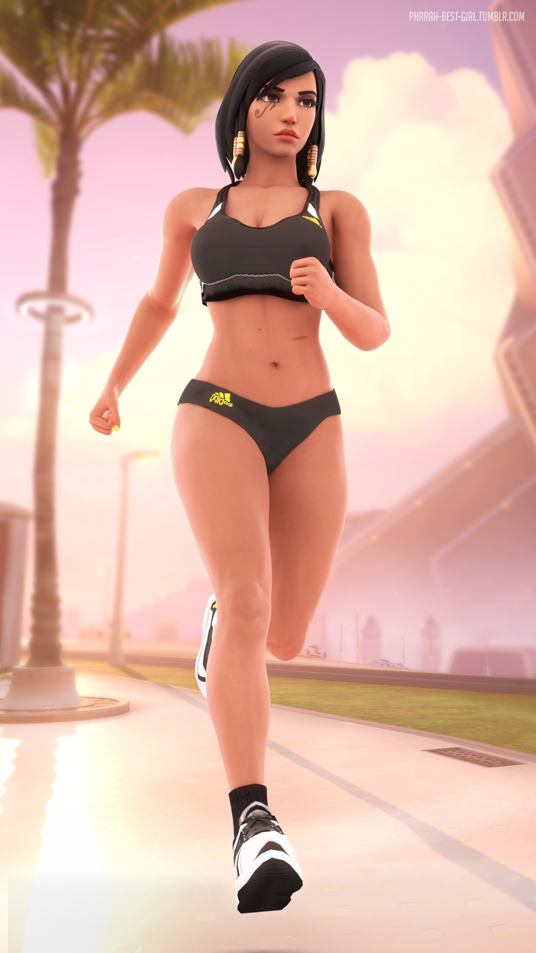 pharah-best-girl: Pharah out for some jogging Really digging this outfit Models: