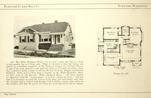 vintagehomeplans: vintagehomeplans:  United States, 1922: The White Elephant House, Style 355 A somewhat popular gimmick of this era was to include one house “designed by a woman”, because as housewives shouldn’t they know what’s best? Yet, there