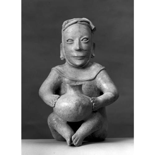 centuriespast:Seated Figure of a Woman, Holding a PotMexican, 300-600Allen Memorial Art Museum