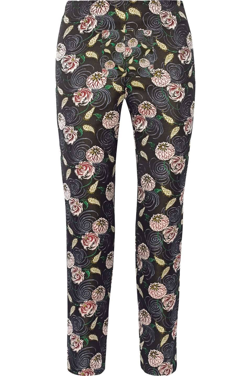 floral-floral-floral: Suno Floral-Jacquard Tapered Pants, Blush/Black ...