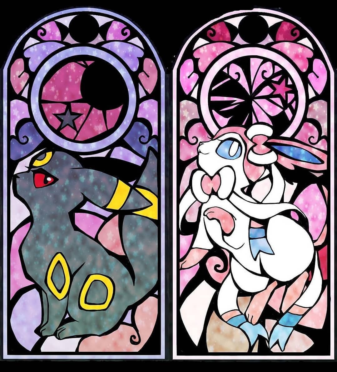 retrogamingblog:  Stained Glass Eeveelutions by Nekomeruma