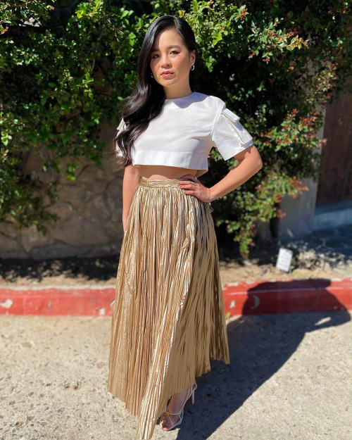 haysianrose:Kelly Marie Tran’s outfits for the Raya and the Last Dragon virtual press tour.Styled by