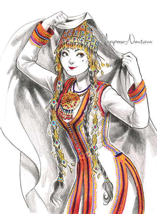 mariposa-nocturna - Buryat girl, Kyrgyz girl, Uzbek girl,Turkmen...
