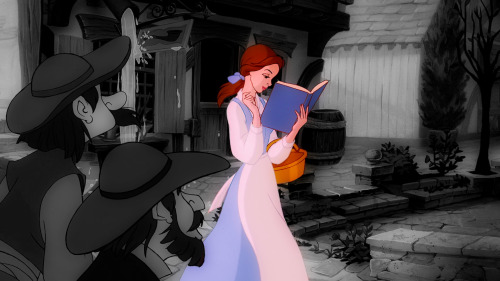 practicallydisney: With a dreamy far-off look and her nose stuck in a book…