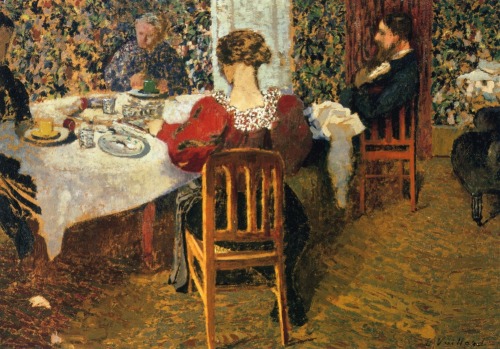 The End of Breakfast at Madam Vuillard, 1895, Edouard VuillardMedium: oil,board