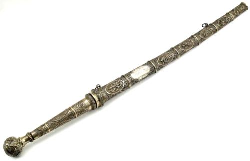 peashooter85:Silver mounted Burmese dha, 19th - 20th centuryfrom Sofe Design Auctions