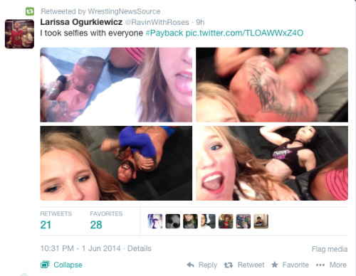theclearlydope:  WWE Front Row Selfies: Beautiful.  