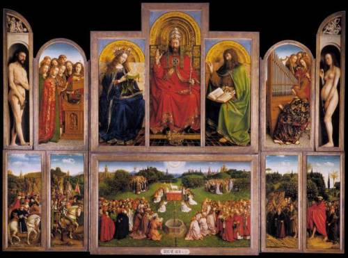 The Ghent Altarpiece, 1432, Jan van EyckMedium: oil,wood