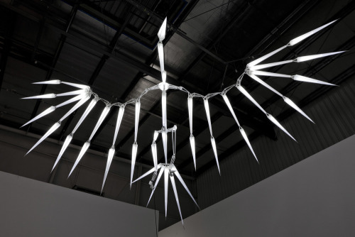 myampgoesto11: Adel Abidin: Al-warqaa (2013) Suspended light-based sculpture tightened to a customiz